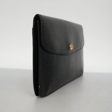 LOUIS VUITTONAuth Epi Montaigne M52652 Women's Clutch Bag Noir