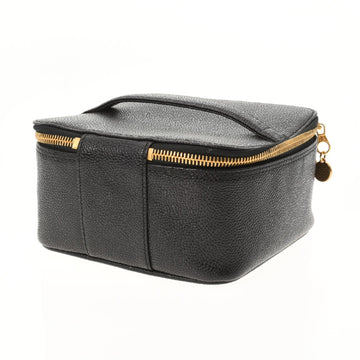 Chanel Horizontal Vanity Bag Black Women's Caviar Skin HandBag