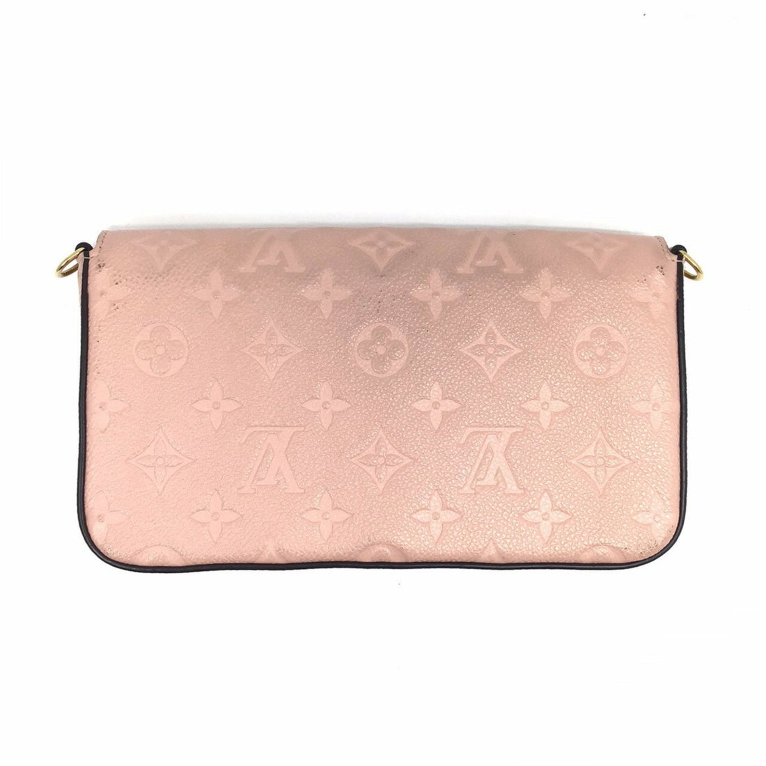 LOUIS VUITTON Monogram Implant Pochette Felicie M67856 Chain Wallet Bag Pink G Hardware Gold Rose Ballerine Women's