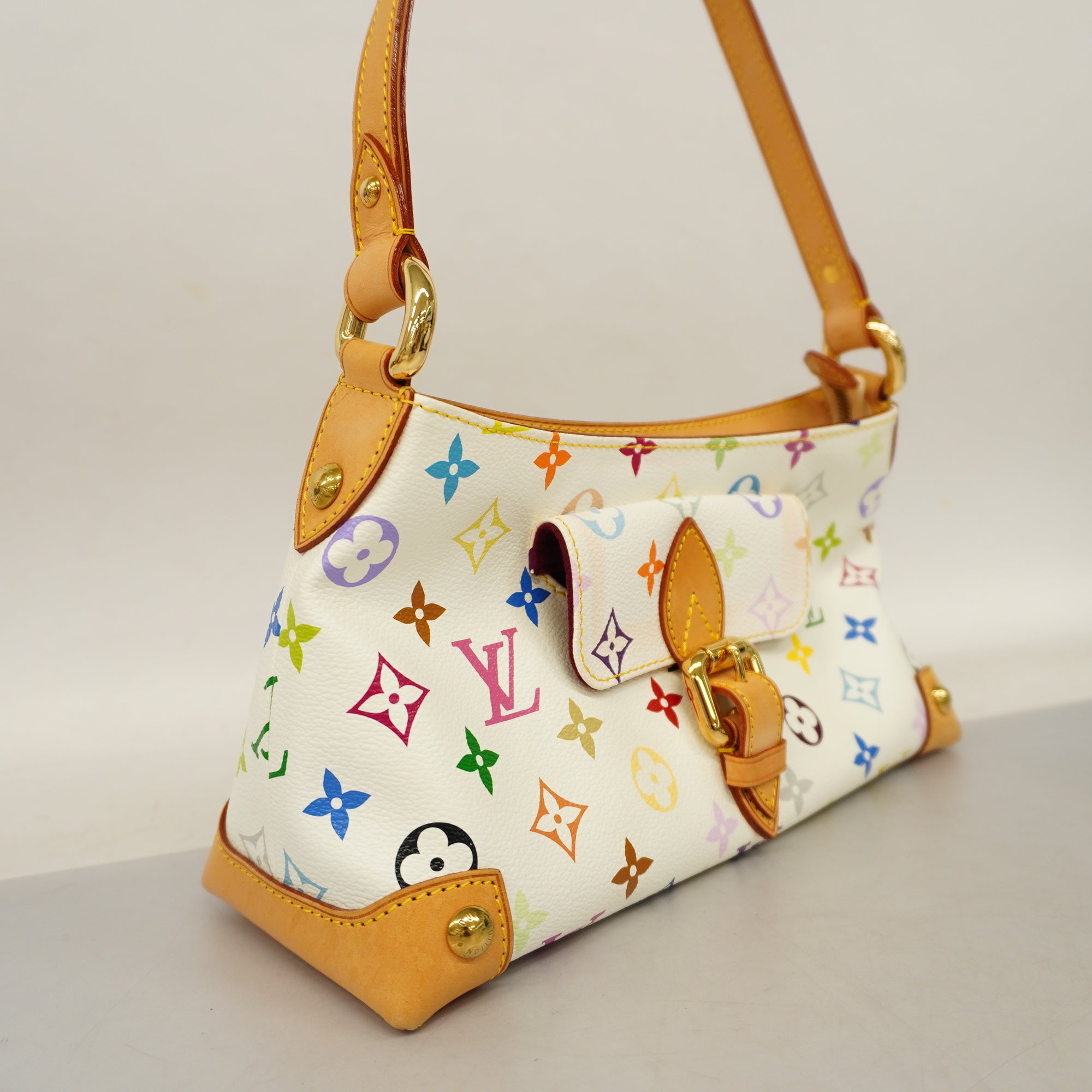 LOUIS VUITTONAuth Monogram Multicolore Eliza Shoulder Bag Blanc