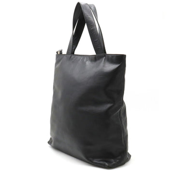 Chanel here mark type push Tote Bag large shoulder leather black