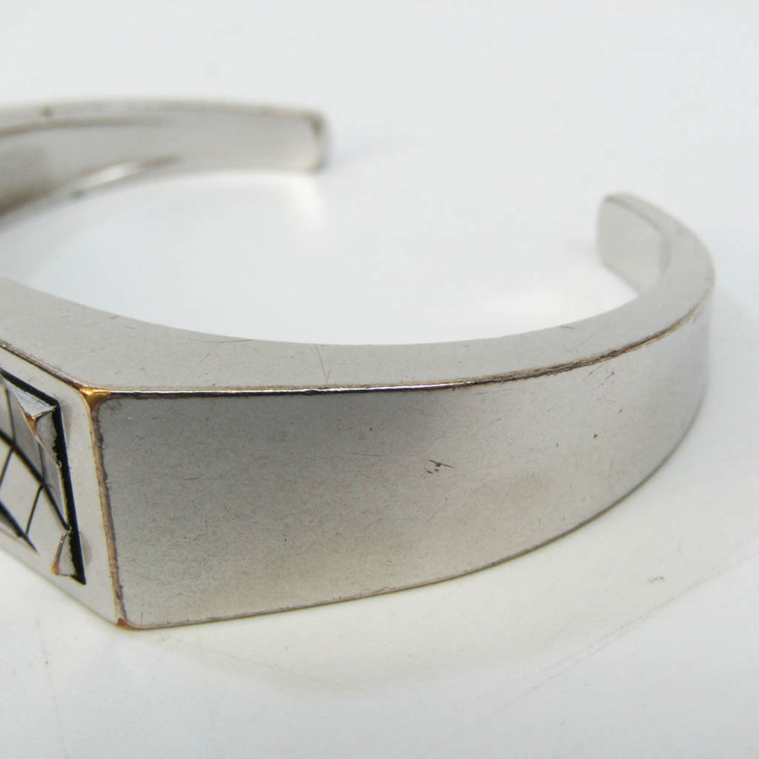 LOUIS VUITTON Damier Stainless Steel Bangle Silver
