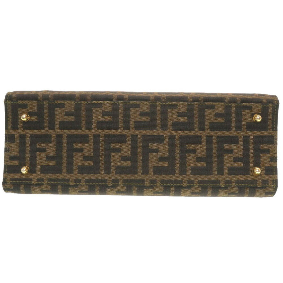 FENDI ZUCCA CANVAS BROWN HANDBAG