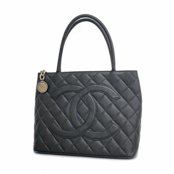 Chanel Tote Bag Reproduction Caviar Skin Black Women's