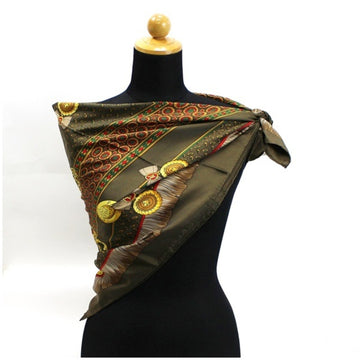 Celine silk scarf muffler brown  ladies