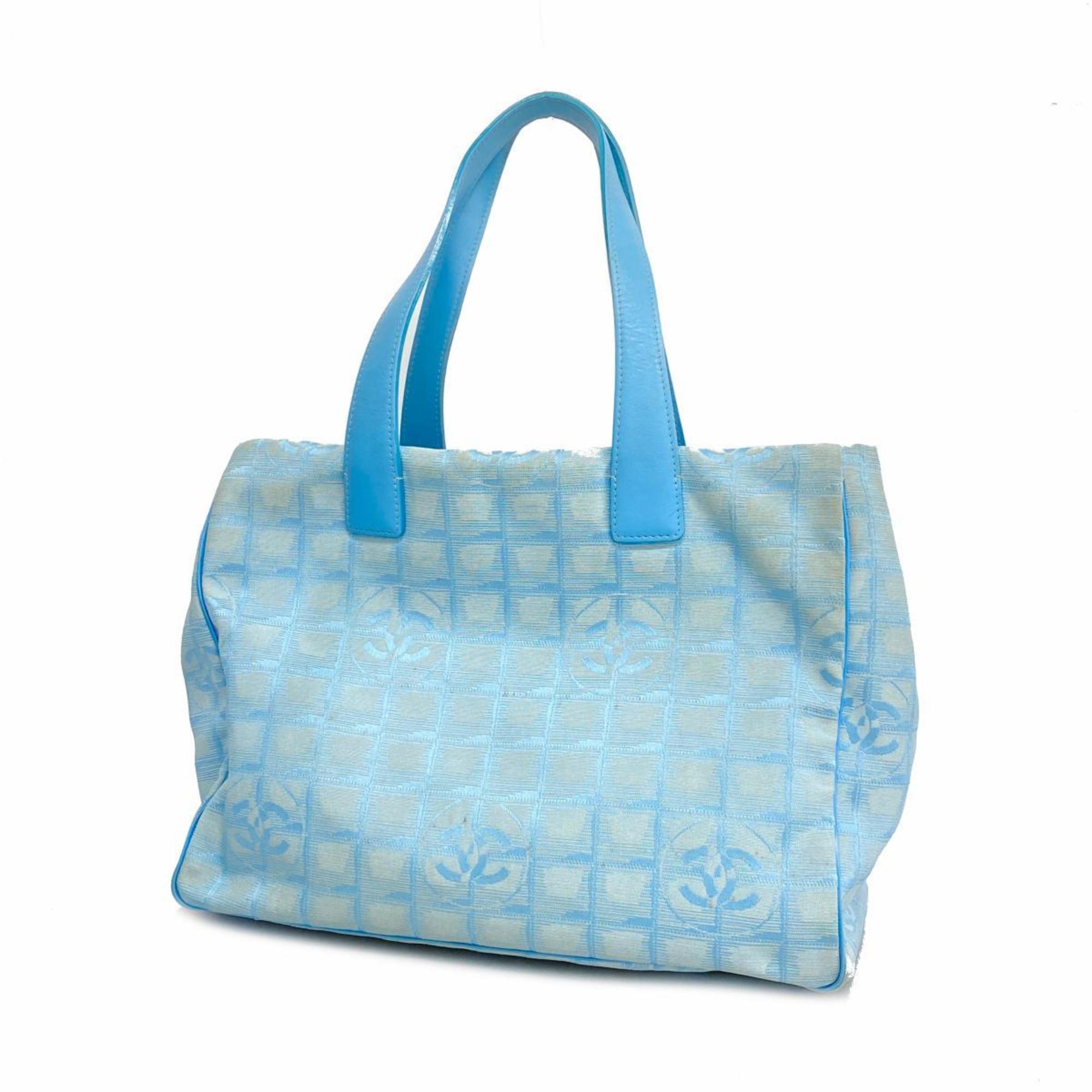Chanel Tote Bag New Travel Nylon Light Blue Women's