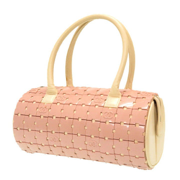 Chanel Duffle Bag Plastic Leather Pink White 6s HandBag