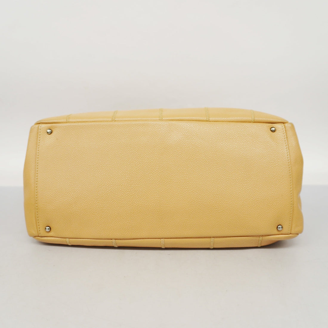 CHANEL   Chocolate Bar Shoulder Bag Women's Caviar Leather Beige