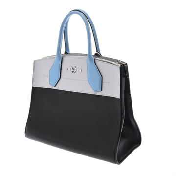LOUIS VUITTON City Steamer MM Black Gray Blue M42435 Ladies Calf Bag