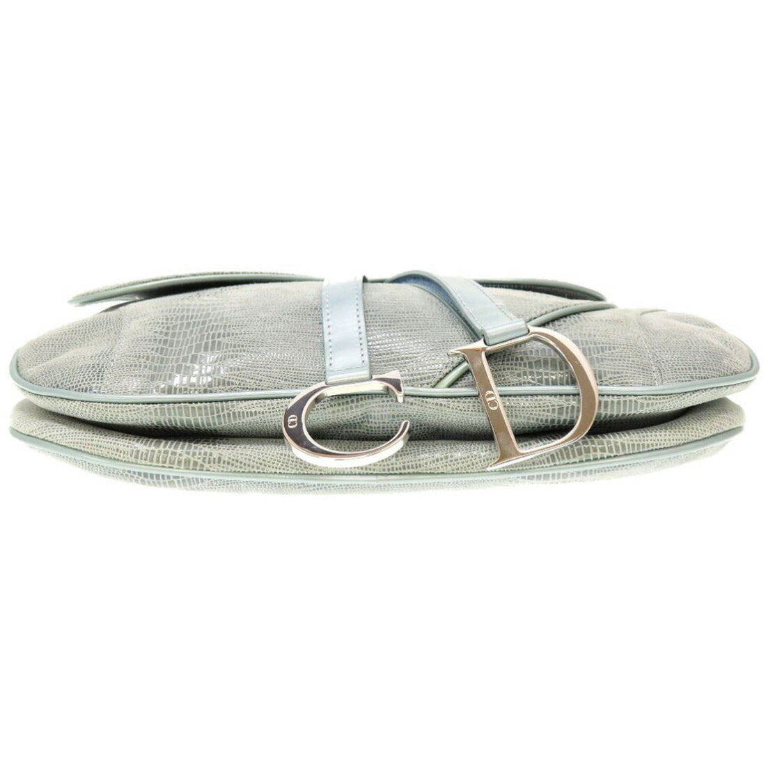 CHRISTIAN DIOR Saddle Bag Leather Blue HandBag Shoulder