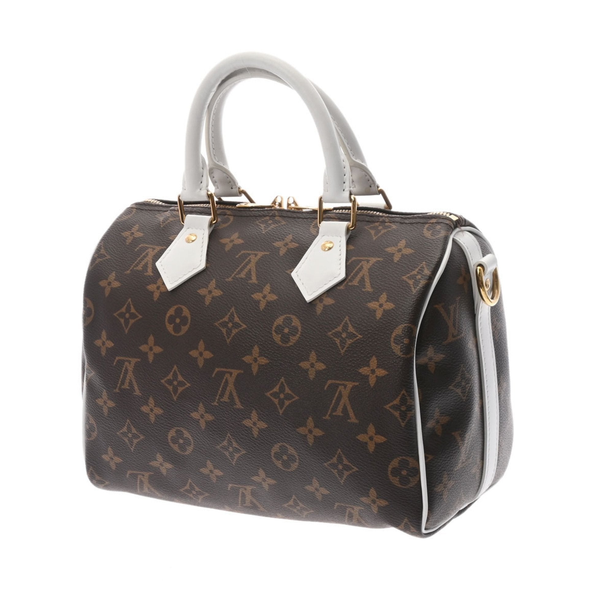 LOUIS VUITTON Monogram Speedy Bandouliere 25 Brown White M20754 Unisex Canvas Handbag