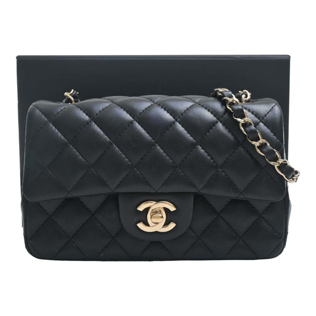 Chanel Lambskin Matelasse Coco Mark Chain Shoulder Bag A69900 Black Ladies