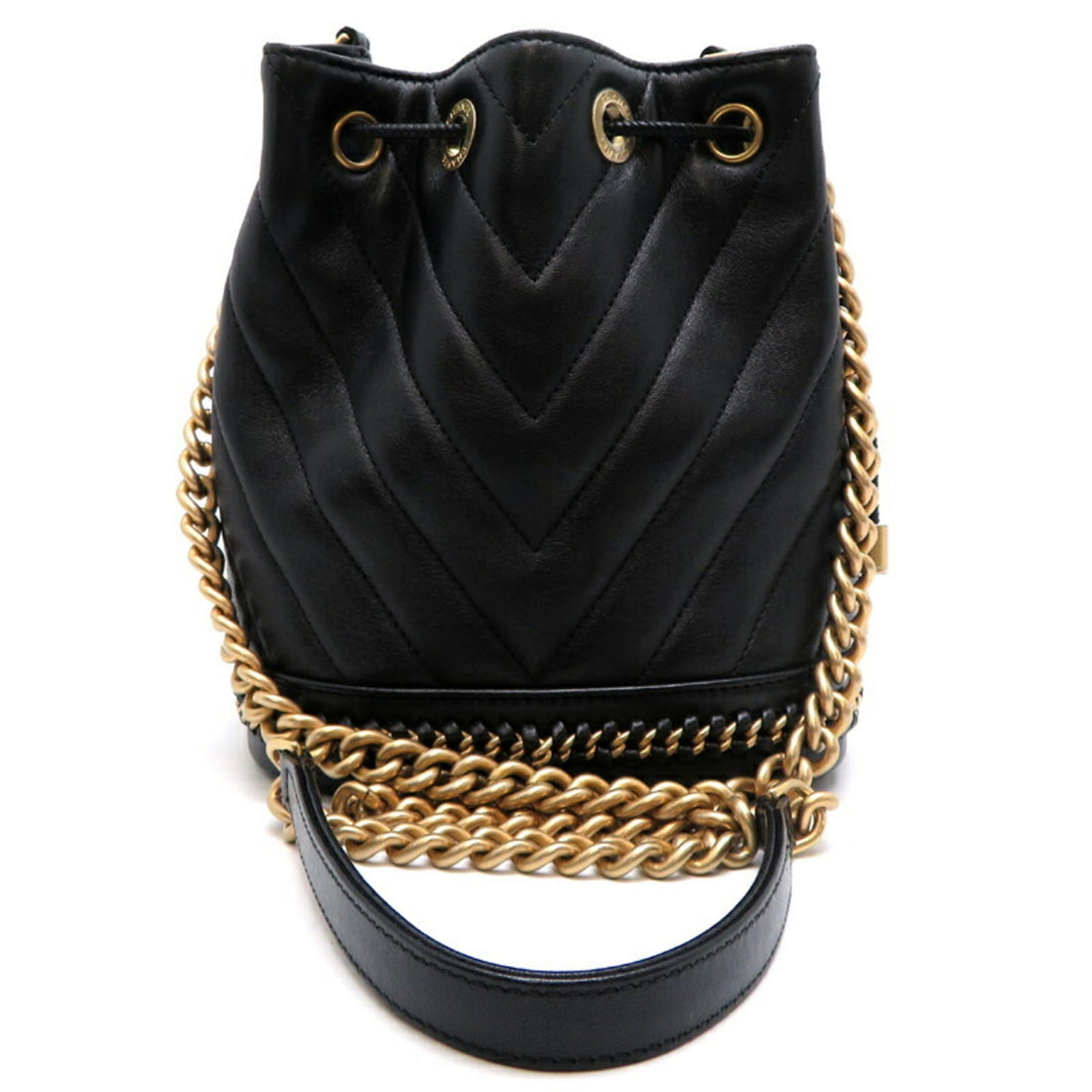 Chanel V-Stitch Chain Women's Shoulder Bag, Lambskin, Black