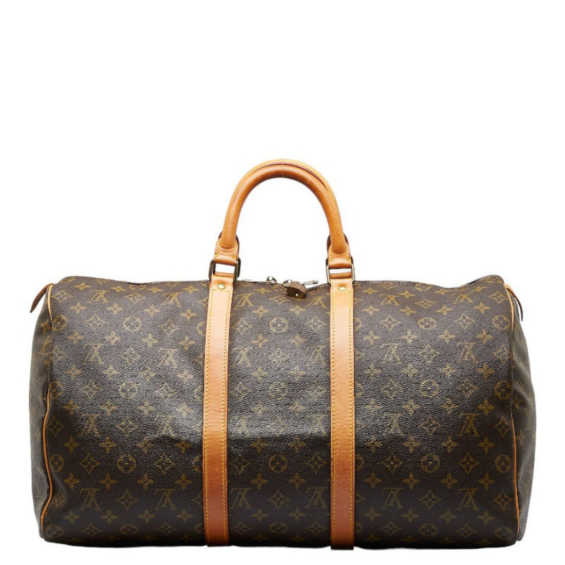 LOUIS VUITTON Monogram Keepall 50 Boston Bag M41426 Brown PVC Leather Ladies