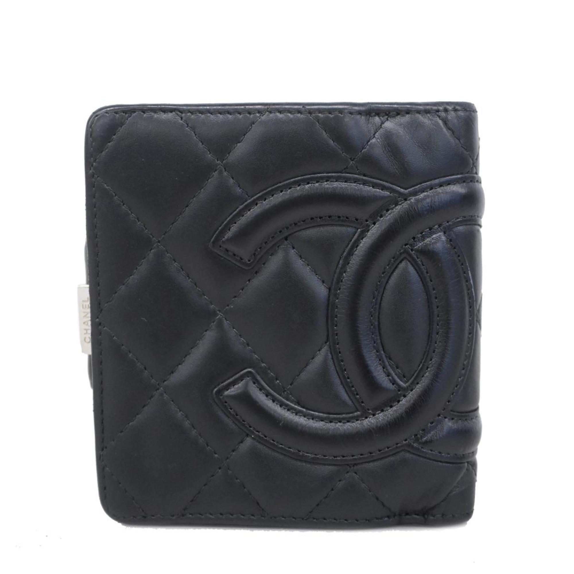 Chanel Wallet Cambon Lambskin Black Women's
