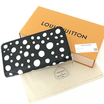 LOUIS VUITTON Yayoi Kusama LV x YK Zippy Round Long Wallet M81906 Black White