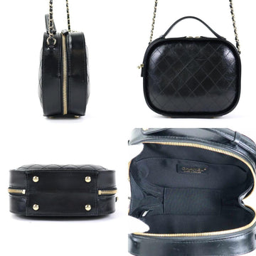 Chanel Crossbody Shoulder Bag Coco Mark Leather Black Ladies
