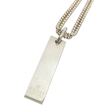Gucci Necklace W Ball Chain Plate Silver 925