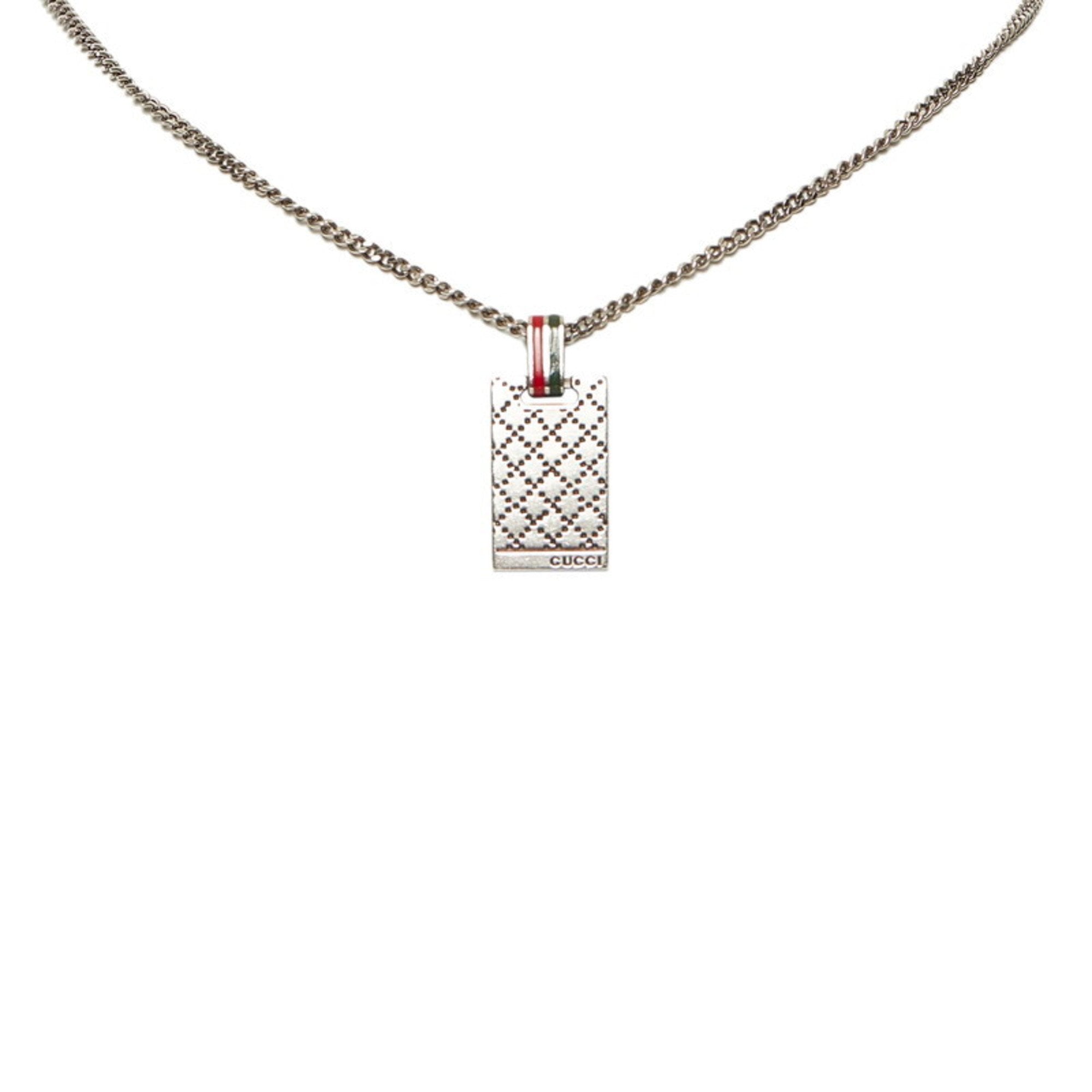 Gucci Diamante Motif Necklace Silver Red Green SV925 Ladies GUCCI