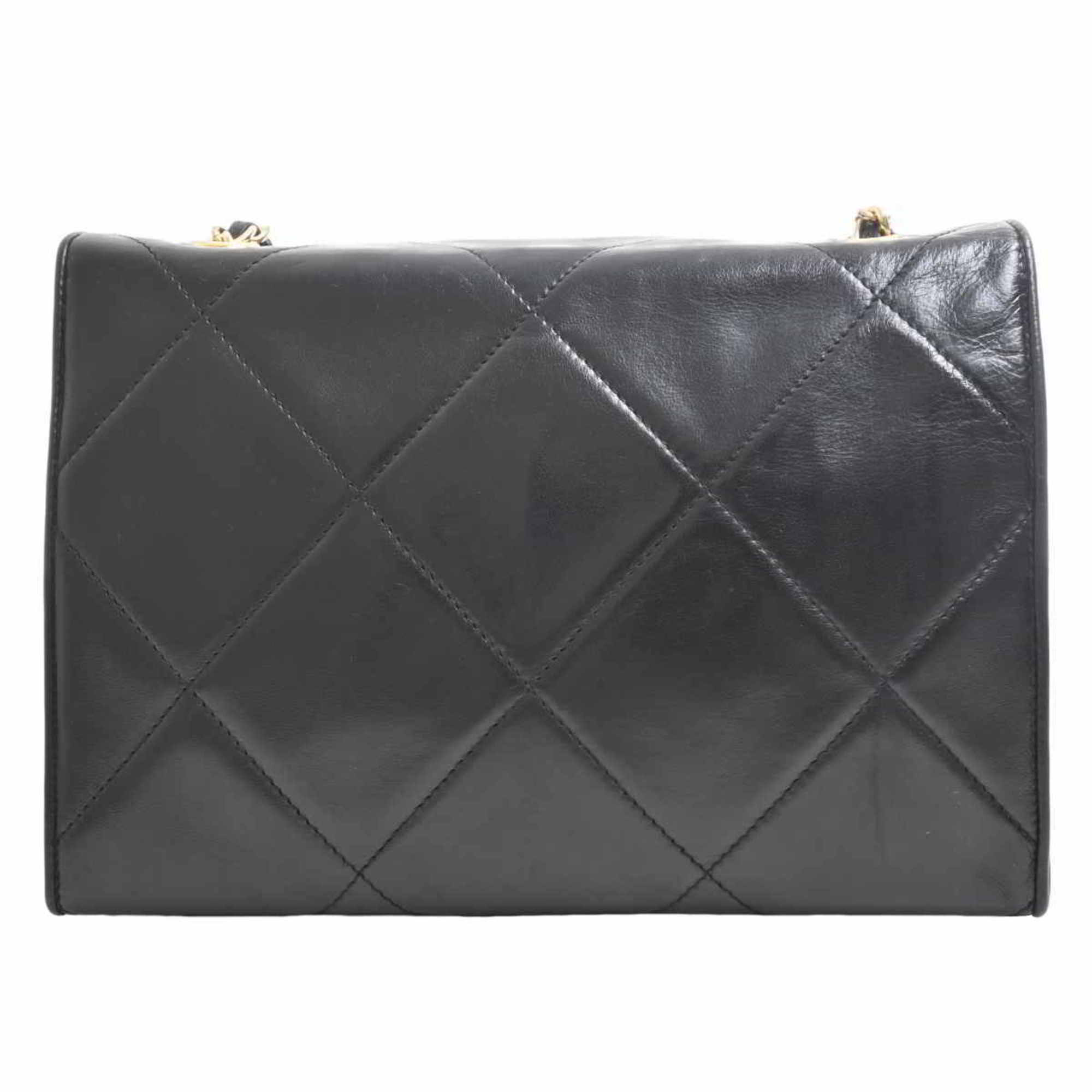 Chanel Lambskin Matrasse Coco Mark Bag Black