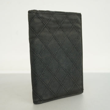 ChanelAuth  Bicolor Bi-fold Wallet Women's Lambskin Black