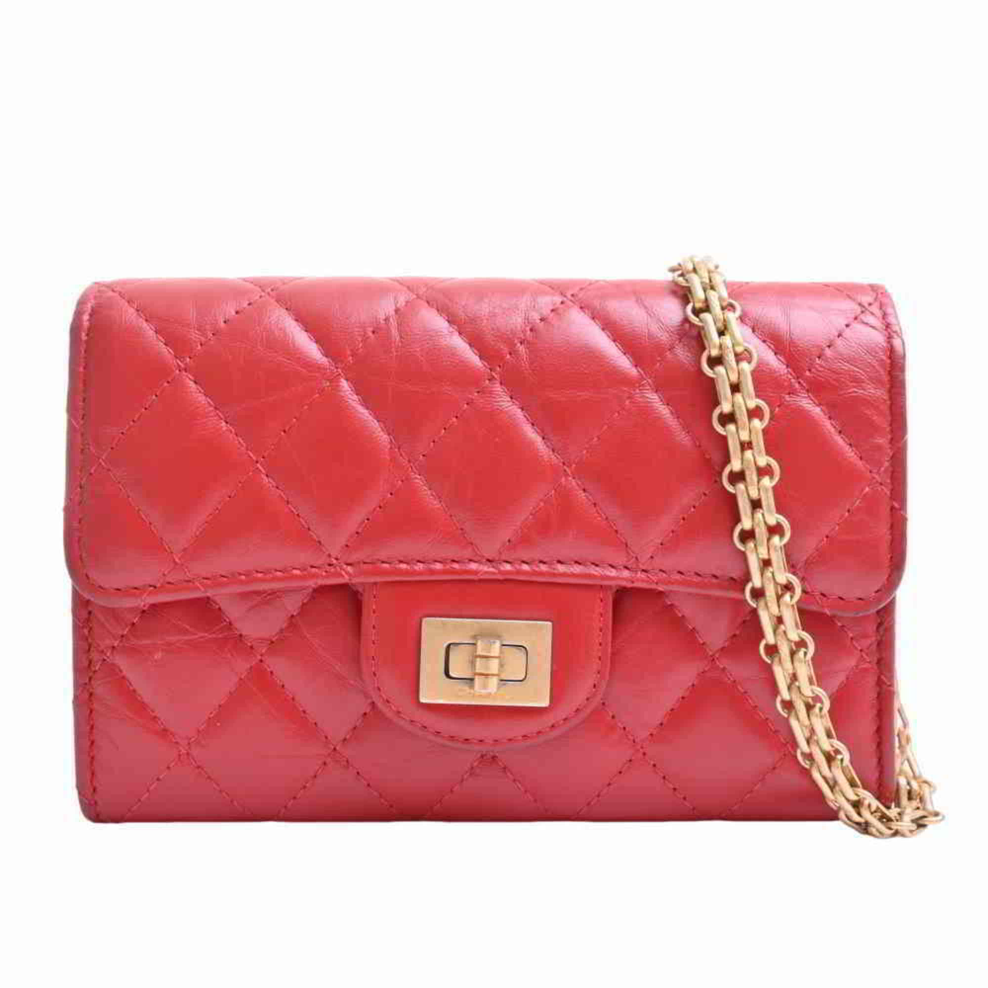 Chanel 2.55 leather - matelasse chain shoulder bag red