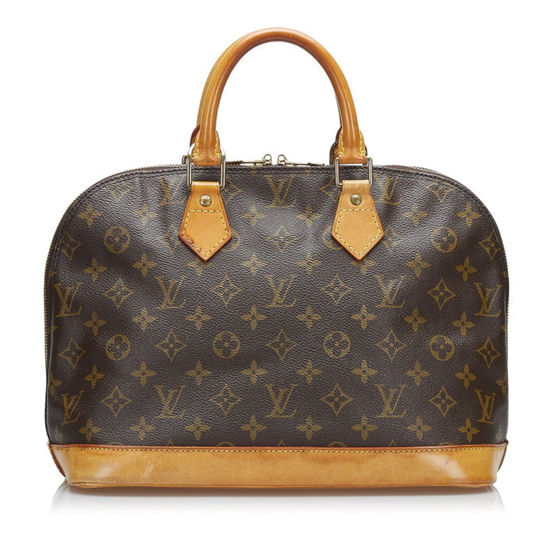 LOUIS VUITTON Monogram Alma PM Handbag M51130 Brown PVC Leather Ladies