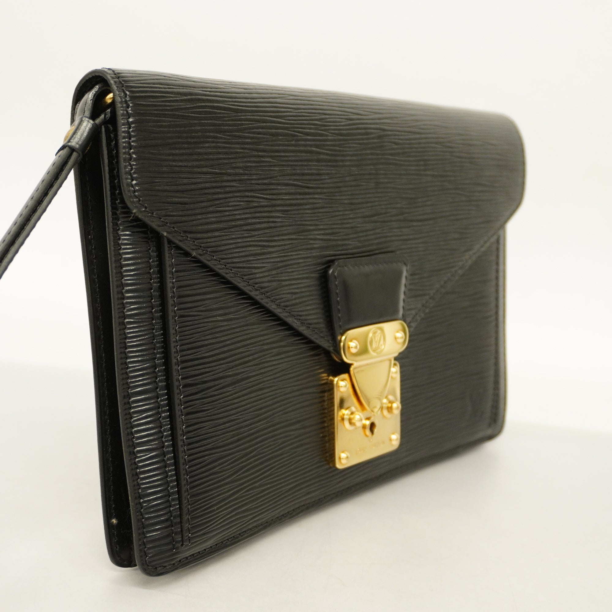 LOUIS VUITTONAuth Epi Serie Dragonne M52612 Clutch Bag Noir