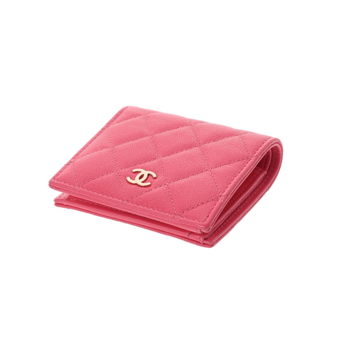 Chanel matelasse pink ladies caviar skin folio wallet