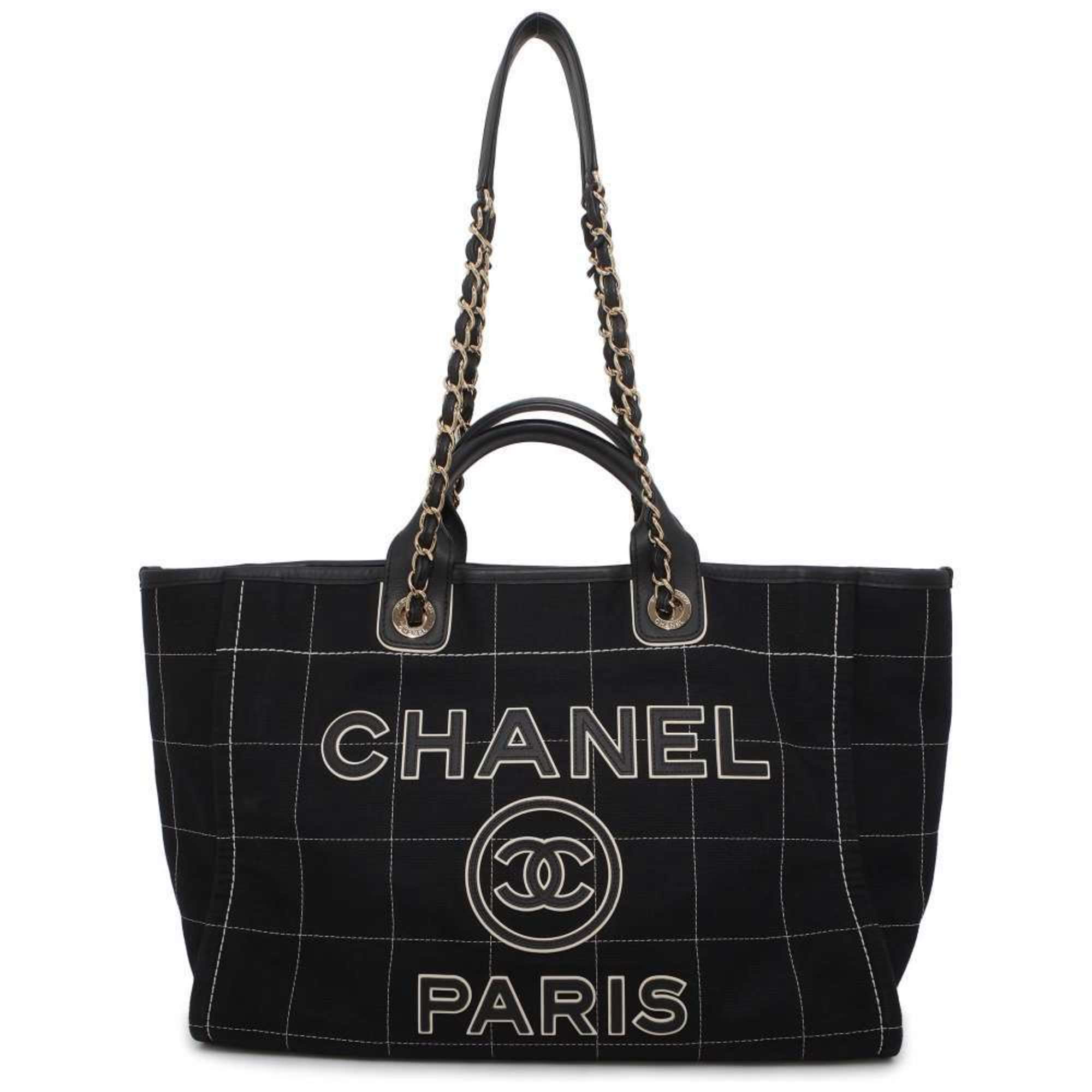 Chanel Tote Bag Deauville Coco Mark GM Canvas A66941 2way CHANEL Black