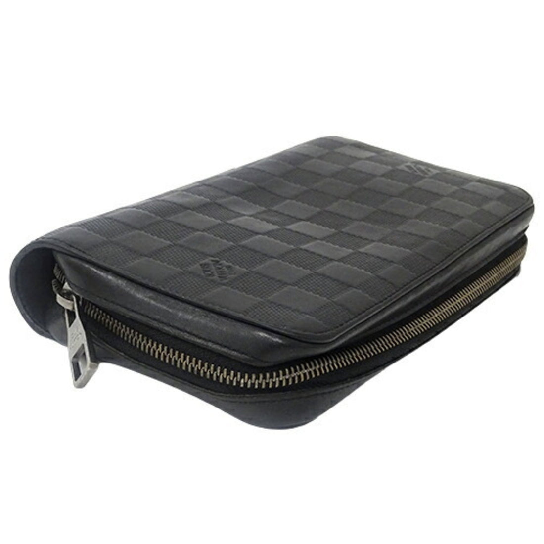 LOUIS VUITTON Wallet Damier Anfini Men's Long Zippy XL Onyx N61254 Black