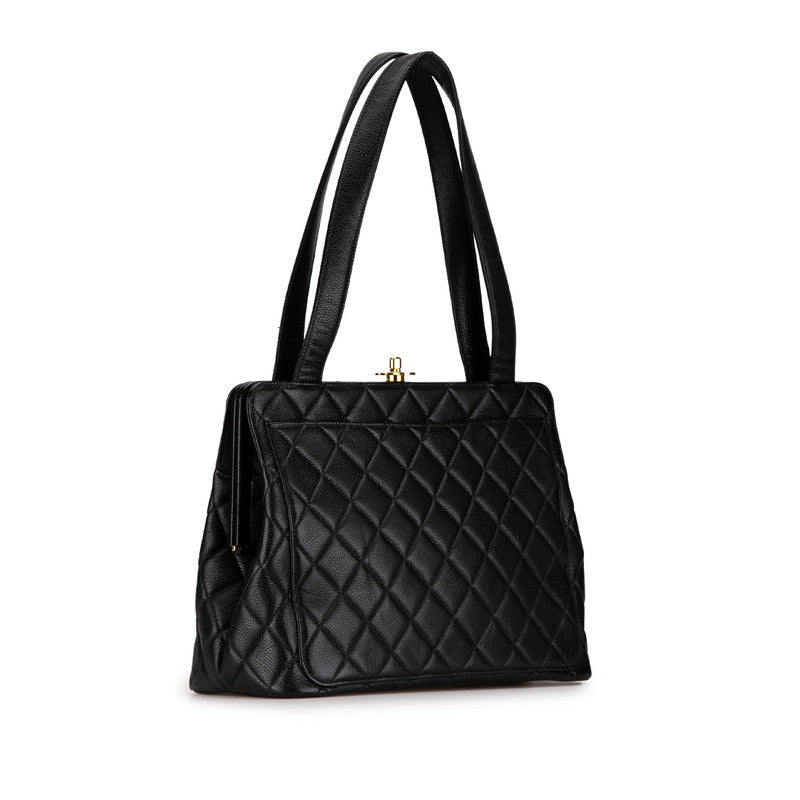 Chanel Quilted Caviar Tote Bag Leather Tote Bag in Good condition
