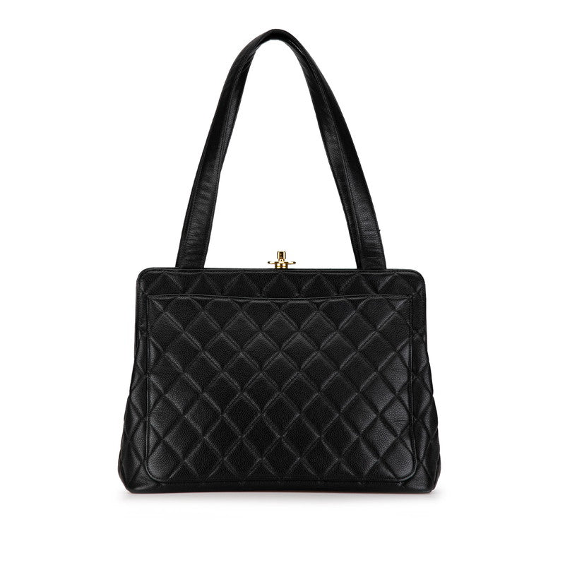 Chanel Quilted Caviar Tote Bag Leather Tote Bag in Good condition