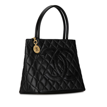 Chanel CC Caviar Medallion Tote Leather Tote Bag in Good condition