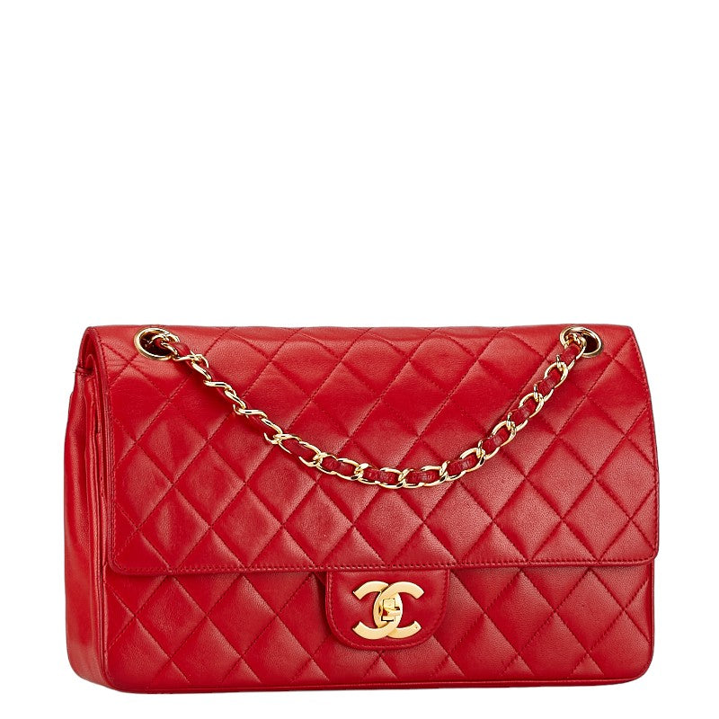 Chanel Medium Classic Double Flap Bag Leather Shoulder Bag in Good condition