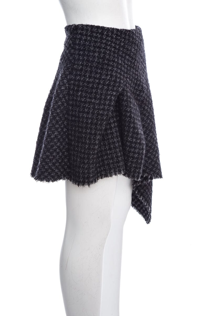 Balenciaga Black Tweed A-symetrical Skirt SZ 36