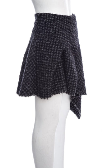 Balenciaga Black Tweed A-symetrical Skirt SZ 36