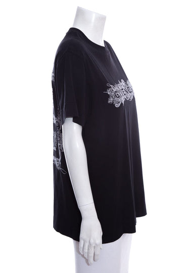 Givenchy Black Embroidered Logo Detail  T-Shirt SZ XS
