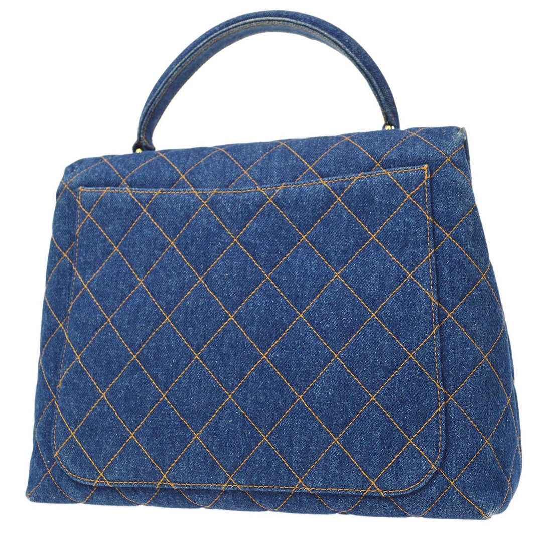 CHANEL 1996-1997 Denim Quilted Kelly 30 90049