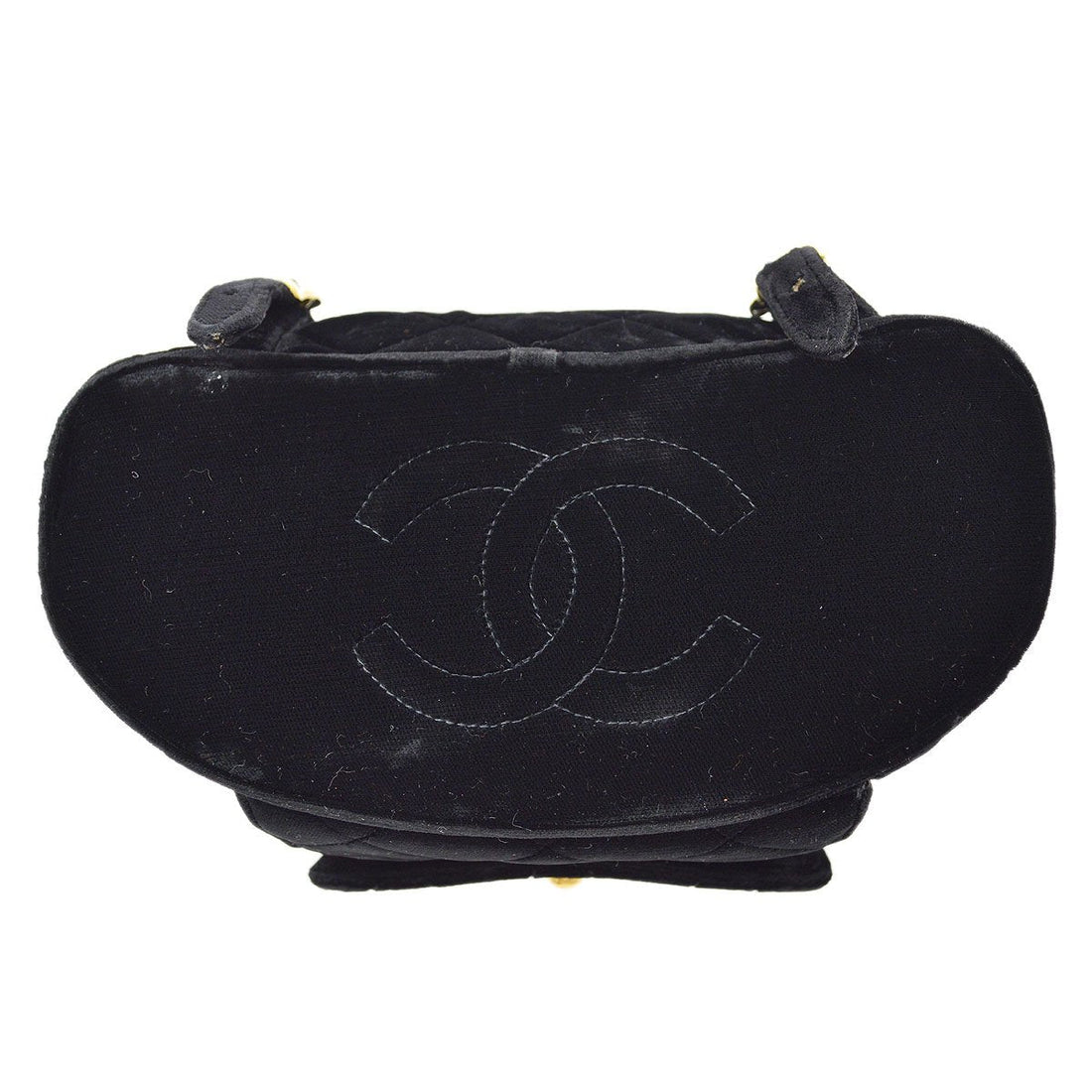 CHANEL * 1990s Black Velvet DUMA Backpack Medium