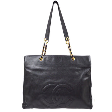 CHANEL 1996-1997 Black Caviar Tote XL 70881