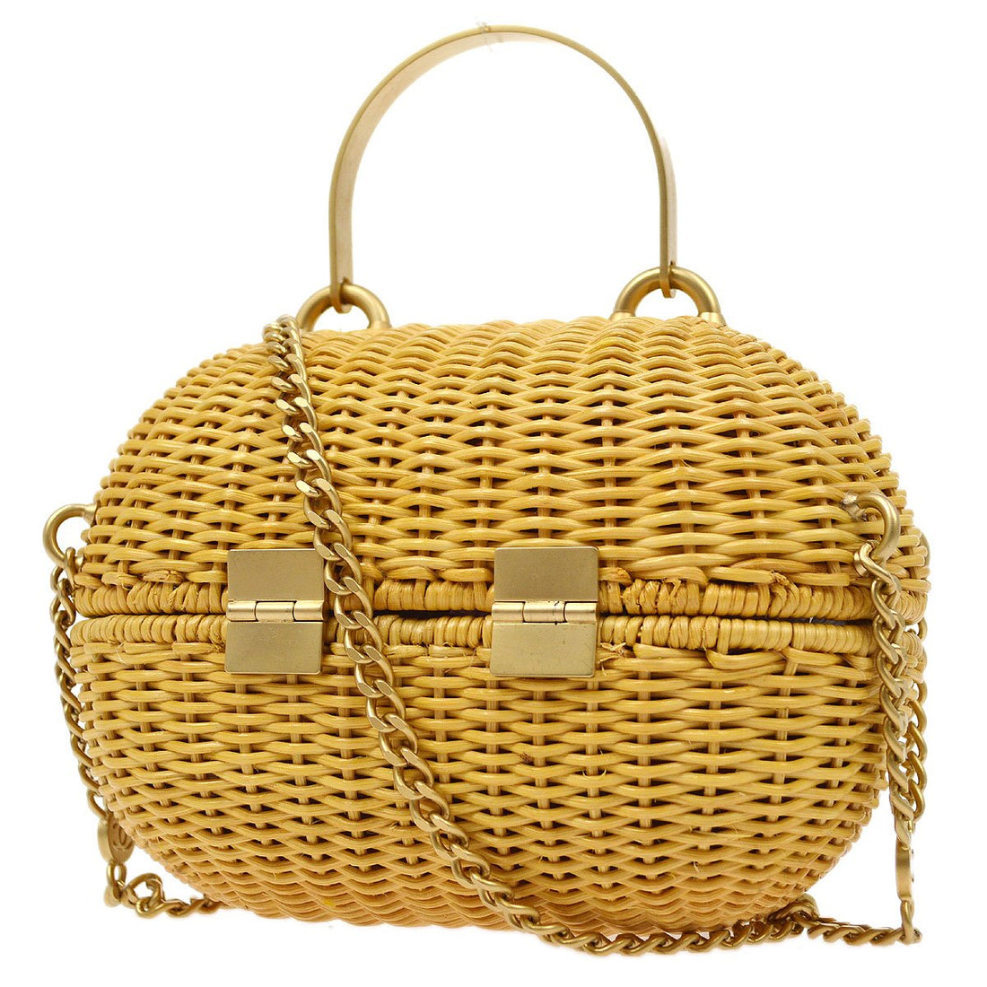 CHANEL * 2004 Woven Wicker Love Basket Bag