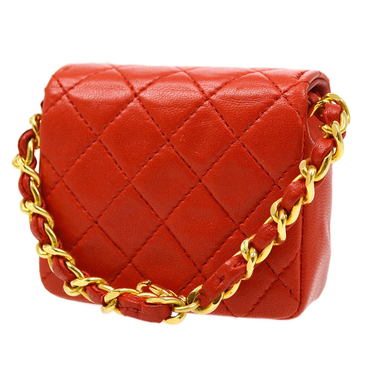 Chanel? Classic Flap Micro Bag Pouch Red 71178
