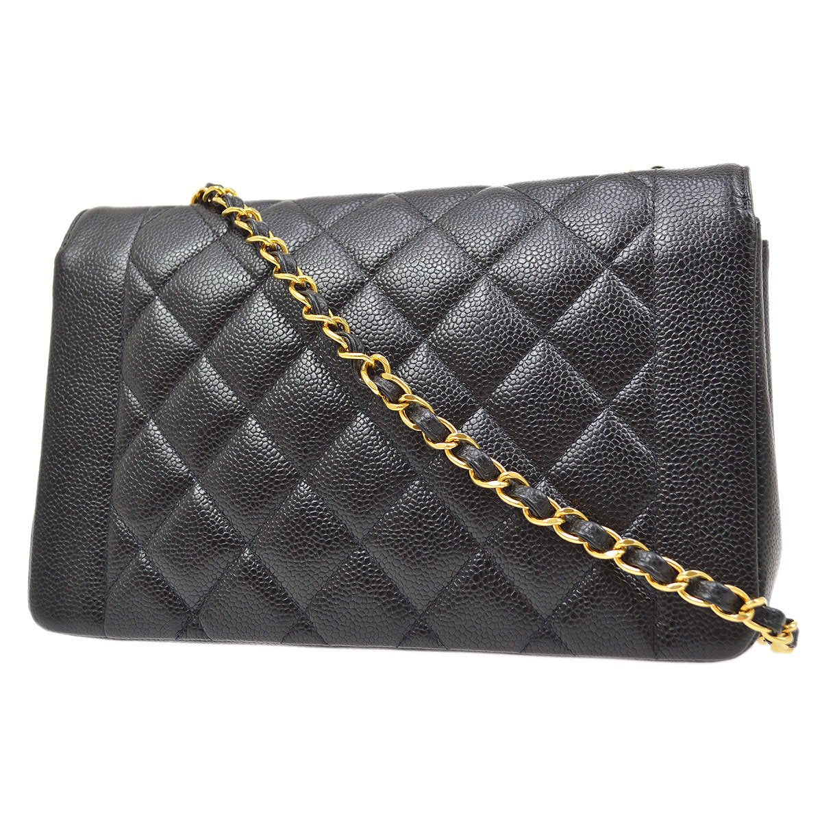 CHANEL 1994-1996 Black Caviar Diana Medium 71385