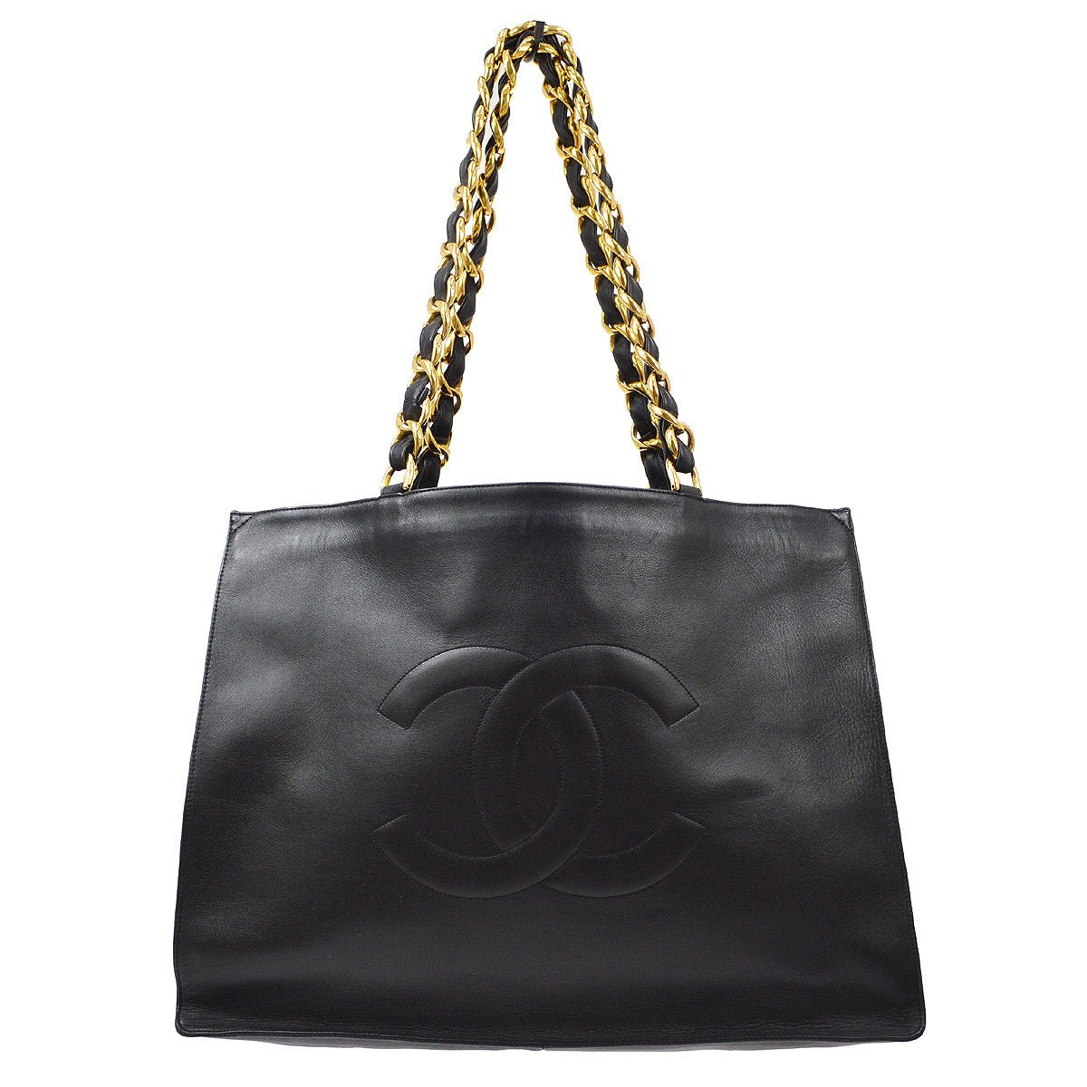 CHANEL 1994-1996 Black Lambskin XL Tote Bag 71208