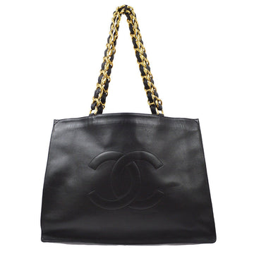 CHANEL 1994-1996 Black Lambskin XL Tote Bag 71208