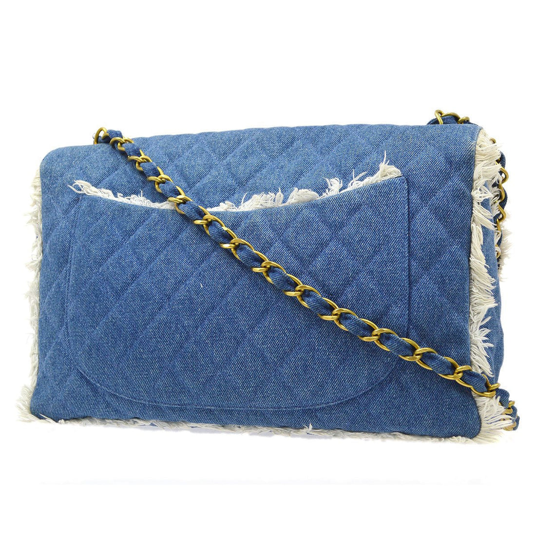 CHANEL? 1991-1994 Denim Straight Flap Maxi 61782