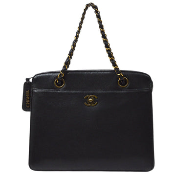 CHANEL 1997-1999 Chain Hand Bag Black 82578