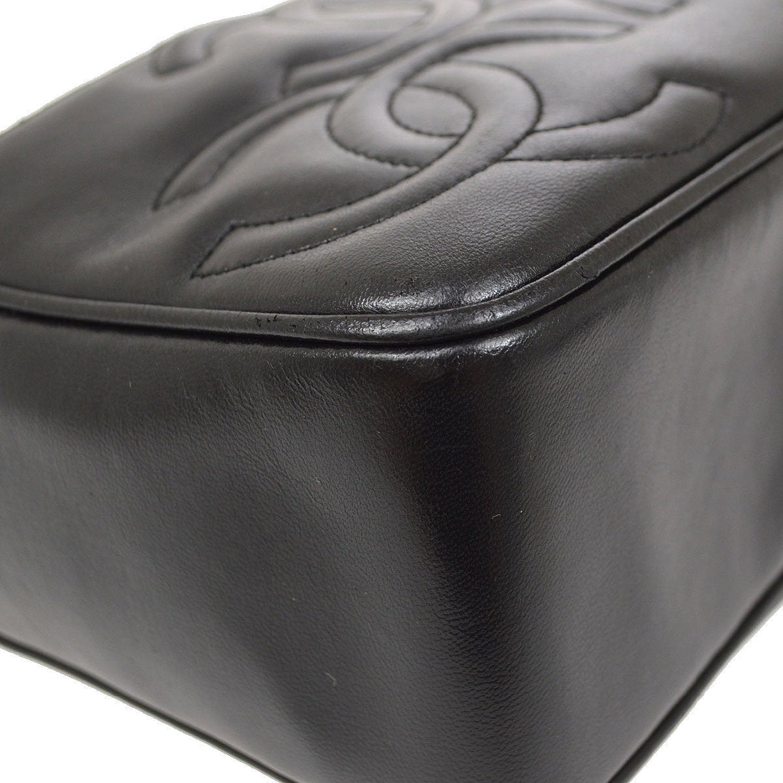 CHANEL 1994-1996 Triple CC Camera Bag Mini Black Lambskin 82561