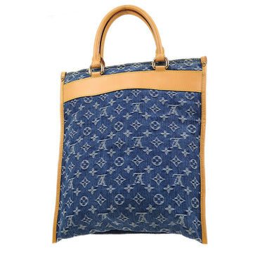 LOUIS VUITTON? FLAT SHOPPER HAND TOTE BAG MONOGRAM DENIM M95018 92672